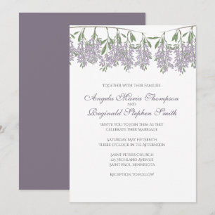 Invitación a la boda de Wisteria pintada