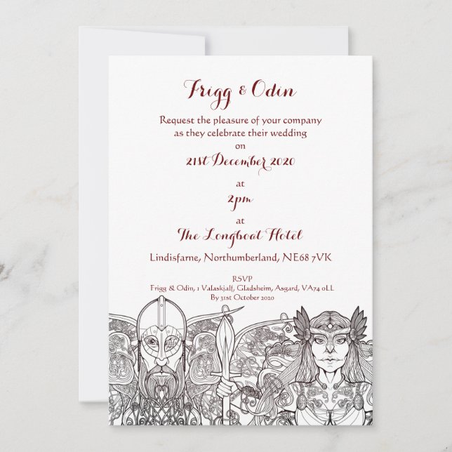 Invitación a la boda de Woden y Fríge (Anverso)