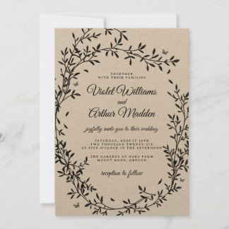 Invitación a la boda de Woodland Charm