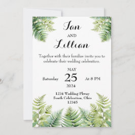 Invitación a la boda de Woodland Fern
