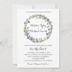 Invitación a la boda de Wreath con acuarela floral