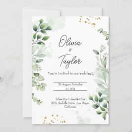 Invitación a la boda de Wreath de Boho Greenery