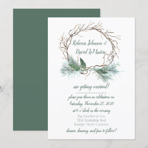 Invitación a la Boda de Wreath de Pine Grapevine