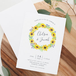 Invitación a la boda de Wreath Flowerfields