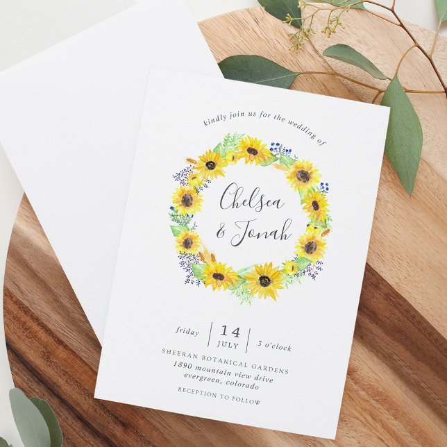 Invitación a la boda de Wreath Flowerfields (Subido por el creador)
