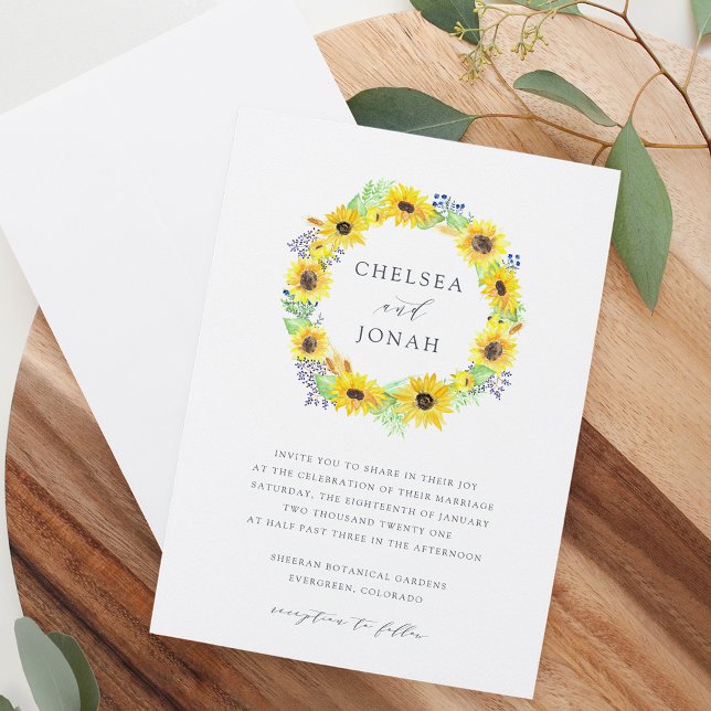 Invitación a la boda de Wreath Flowerfields (Subido por el creador)