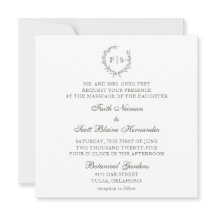 Invitación a la boda de Wreath verde clásico sabio