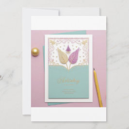 Invitación a la boda decorada con pavo real