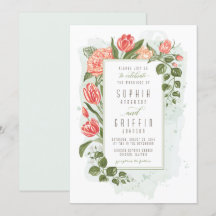 Invitación a la boda del abrazo floral