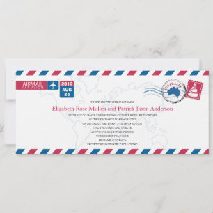 Invitación a la boda del Airmail de Australia
