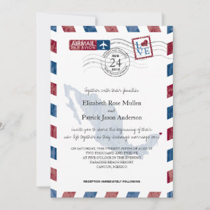 Invitación a la boda del Airmail de la Antigua Méx