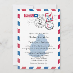 Invitación a la boda del Airmail de Mauricio