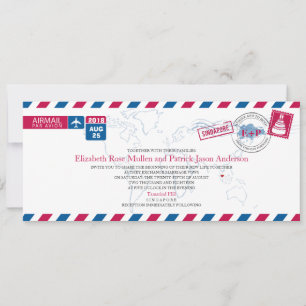 Invitación a la boda del Airmail de Singapur