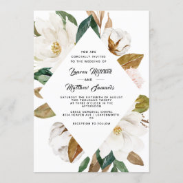 Invitación a la boda del algodón y la magnolia