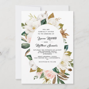 Invitación a la boda del algodón y la magnolia
