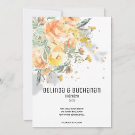 Invitación a la boda del amanecer dorado