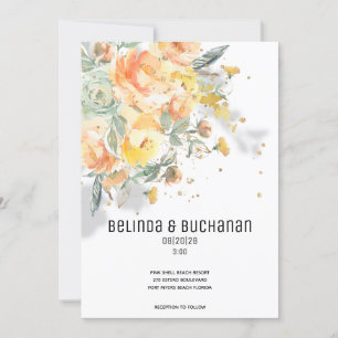 Invitación a la boda del amanecer dorado