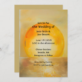Invitación a la boda del amanecer dorado expresion