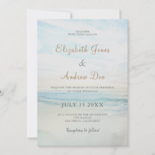 Invitación a la boda del amanecer en la playa