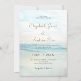 Invitación a la boda del amanecer en la playa