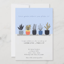 Invitación a la boda del amante de la planta de la