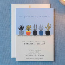 Invitación a la boda del amante de la planta de la