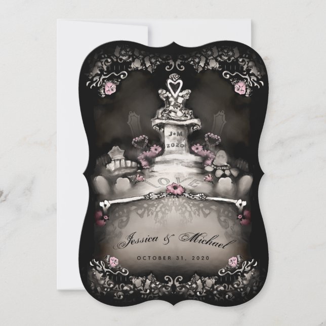 Invitación a la boda del amor al cementerio "Junto (Anverso)