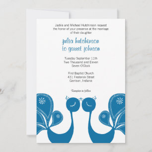 Invitación a la boda del amor al pavo real - Brisa