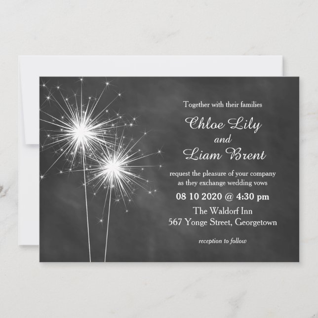 Invitación a la boda del amor chispeante (Anverso)