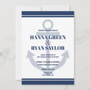 Invitación a la boda del Ancla Azul de la Marina N