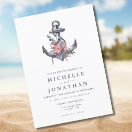 Invitación a la boda del Ancla Floral Náutica