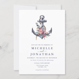 Invitación a la boda del Ancla Floral Náutica
