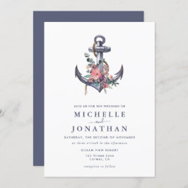Invitación a la boda del Ancla Floral Náutica