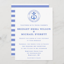 Invitación a la boda del Ancla Náutica Azul