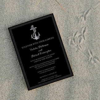Invitación a la boda del Ancla Náutica Negra