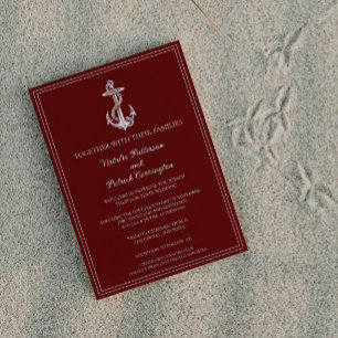 Invitación a la boda del Ancla Náutica Roja