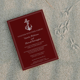 Invitación a la boda del Ancla Náutica Roja