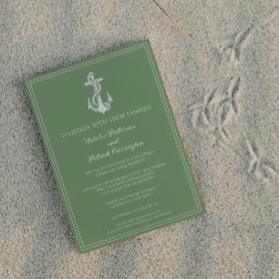 Invitación a la boda del Ancla Náutico Moss Green
