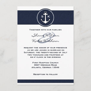 Invitación a la boda del Anclaje Azul de la Marina