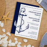 Invitación a la boda del Anclaje de Esbozo Náutico<br><div class="desc">Amarra el nudo con esta invitación de bodas ancla de sketch náutico de la marina. Personalizar el fondo y la fuente. Para una mayor personalización,  por favor,  contáctame.</div>