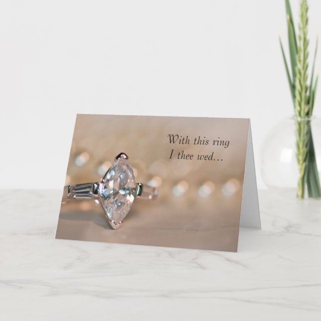 Invitación a la boda del anillo de diamantes marqu (Anverso)