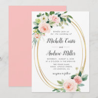 invitación a la boda del anillo de oro floral