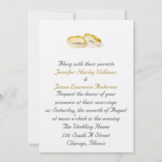 Invitación a la boda del anillo del Boda