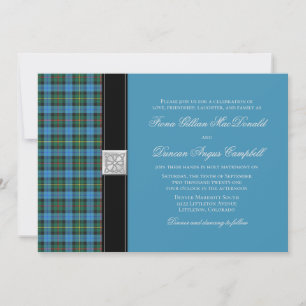 Invitación a la boda del antiguo Smith Blue Tartan