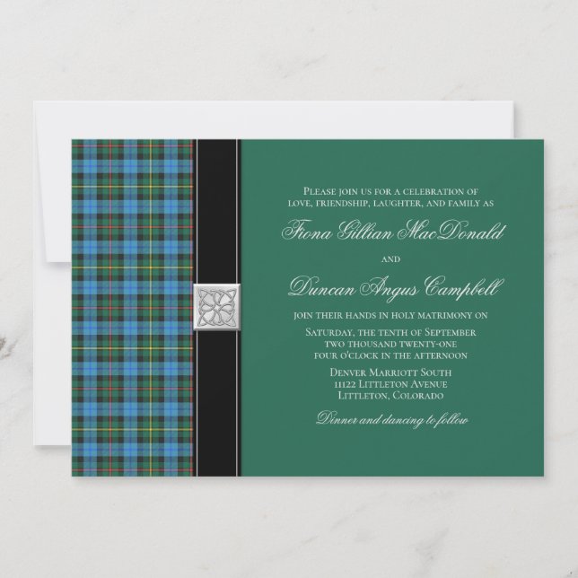 Invitación a la boda del antiguo Smith Green Tartá (Anverso)