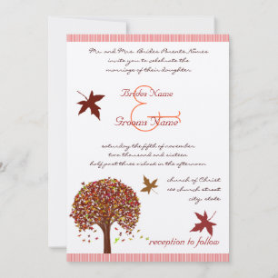 Invitación a la boda del árbol de cal rojo de Cora