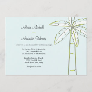 Invitación a la boda del árbol de palmas