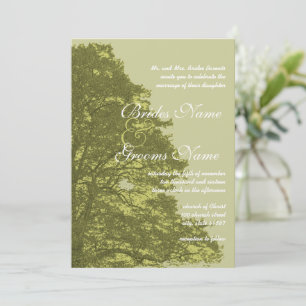 Invitación a la boda del árbol verde