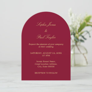 Invitación a la boda del Arco Beige Dorado de Borg