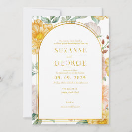 Invitación a la boda del Arco de Flores Blancas